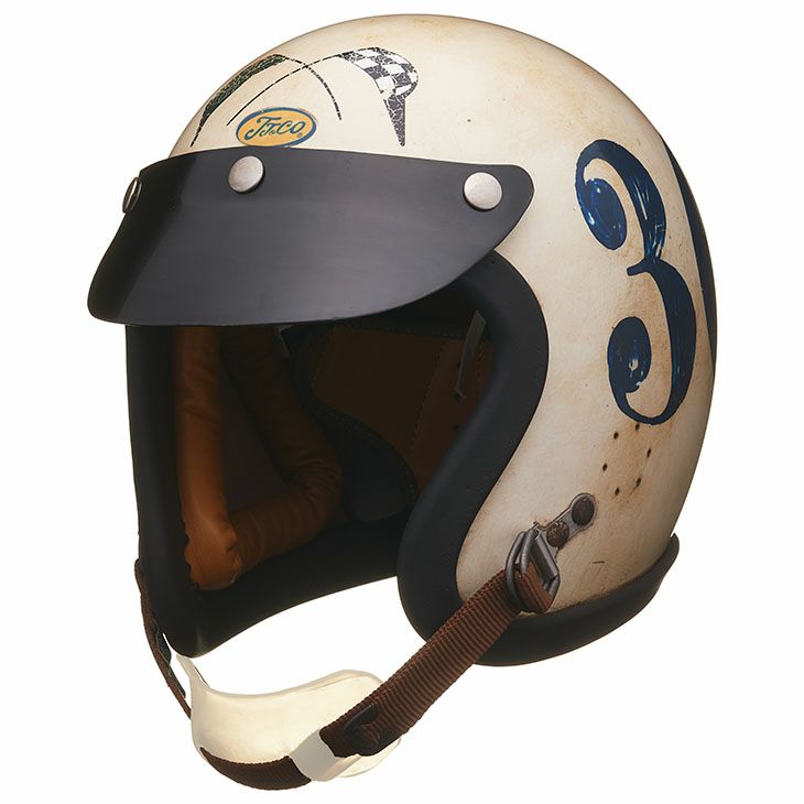 TT&CO. レジスタル ジェットヘルメット ホワイト エイジング加工