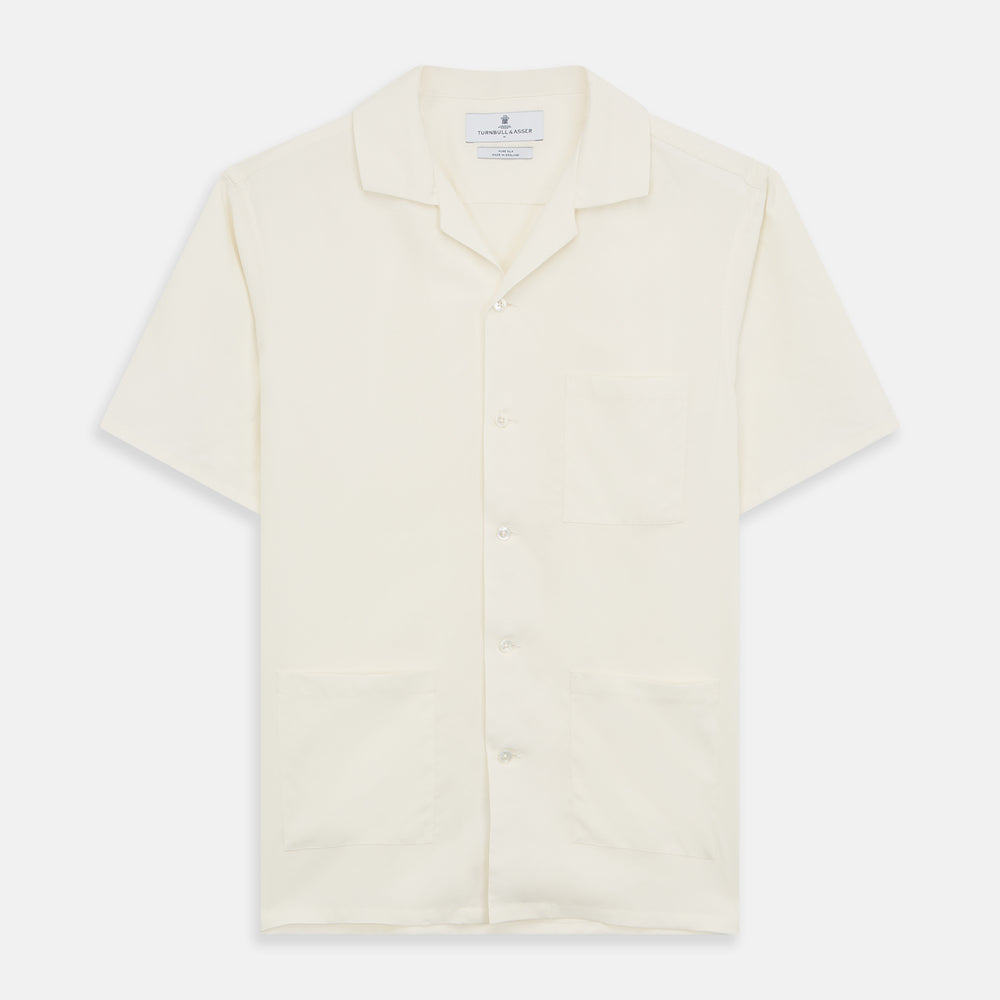 Cream Silk Phillips Shirt with Revere Collar | Turnbull & Asser