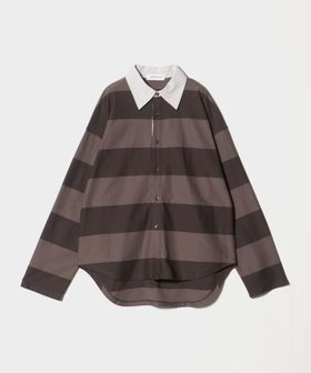ATTISESSION＞コットン ビッグ ラグビー シャツ