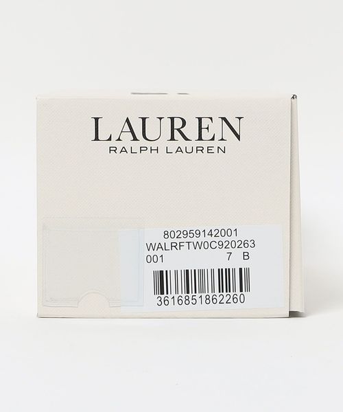 LAUREN RALPH LAUREN＞ロゴ スライダー サンダル/ブラック