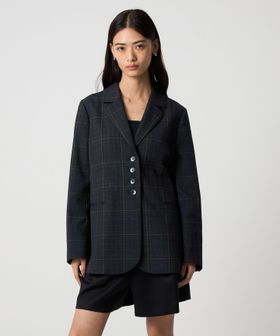 EMMEL REFINES＞EM グレンチェック テーラード ジャケット