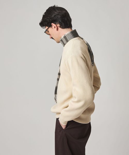 Steven Alan＞ T/C 9G アゼ ハーフジップ ドライバーズ ニット