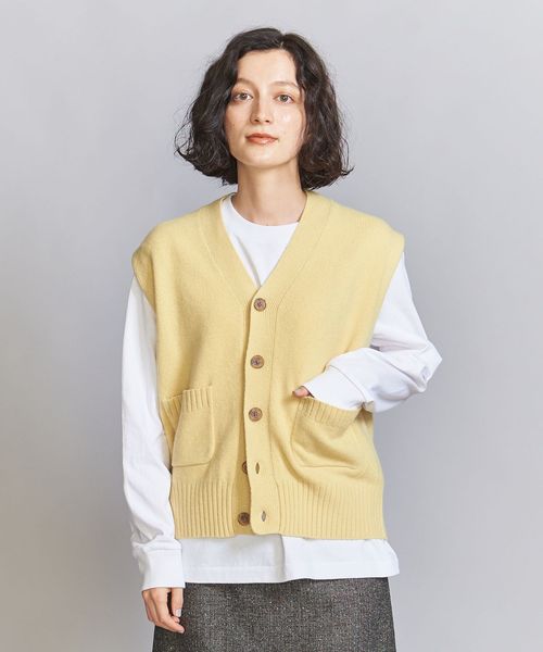 ウールカシミヤ アクア ニットベスト