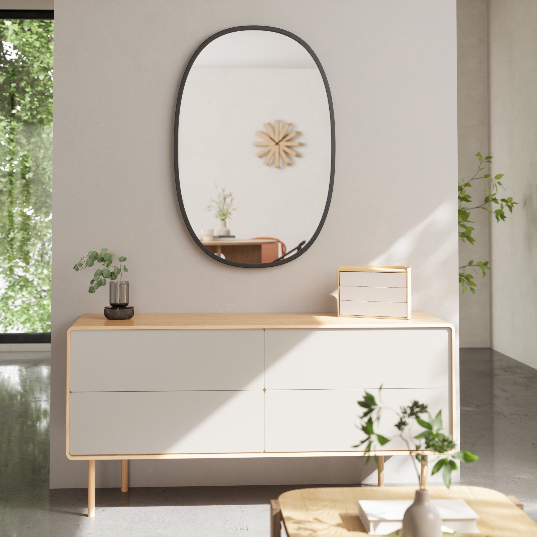 ハブ ミラー オーバル ブラック 91×61cm – Umbra® / アンブラ 日本公式
