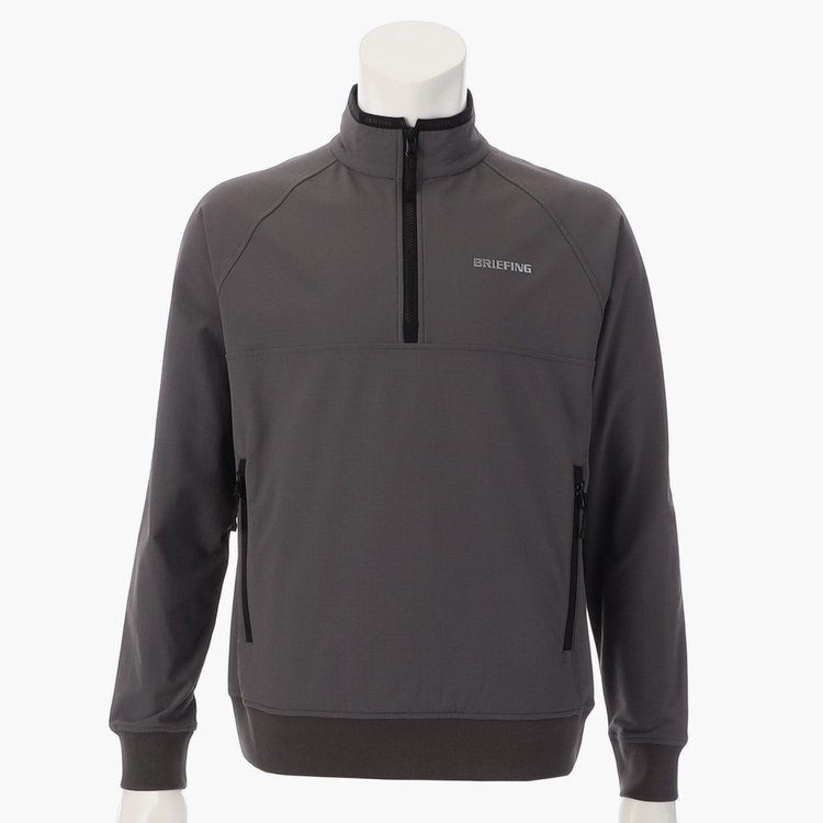 BRIEFING ブルー ハーフジップ ストレッチシャツ ハーフZIP Tシャツ