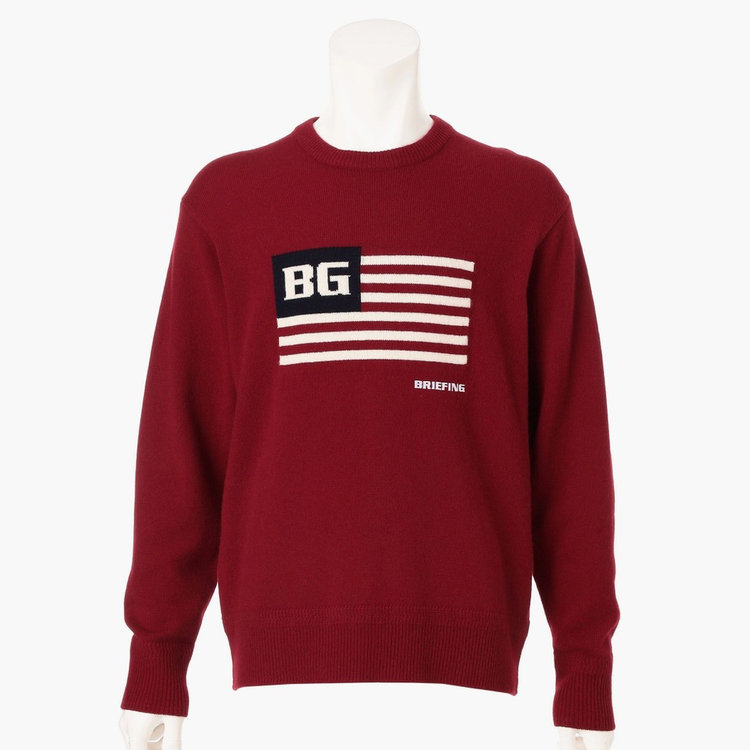 HOL MEN'S BG FLAG CREWNECK KNIT（ホリデーメンズ BGフラッグ クルー