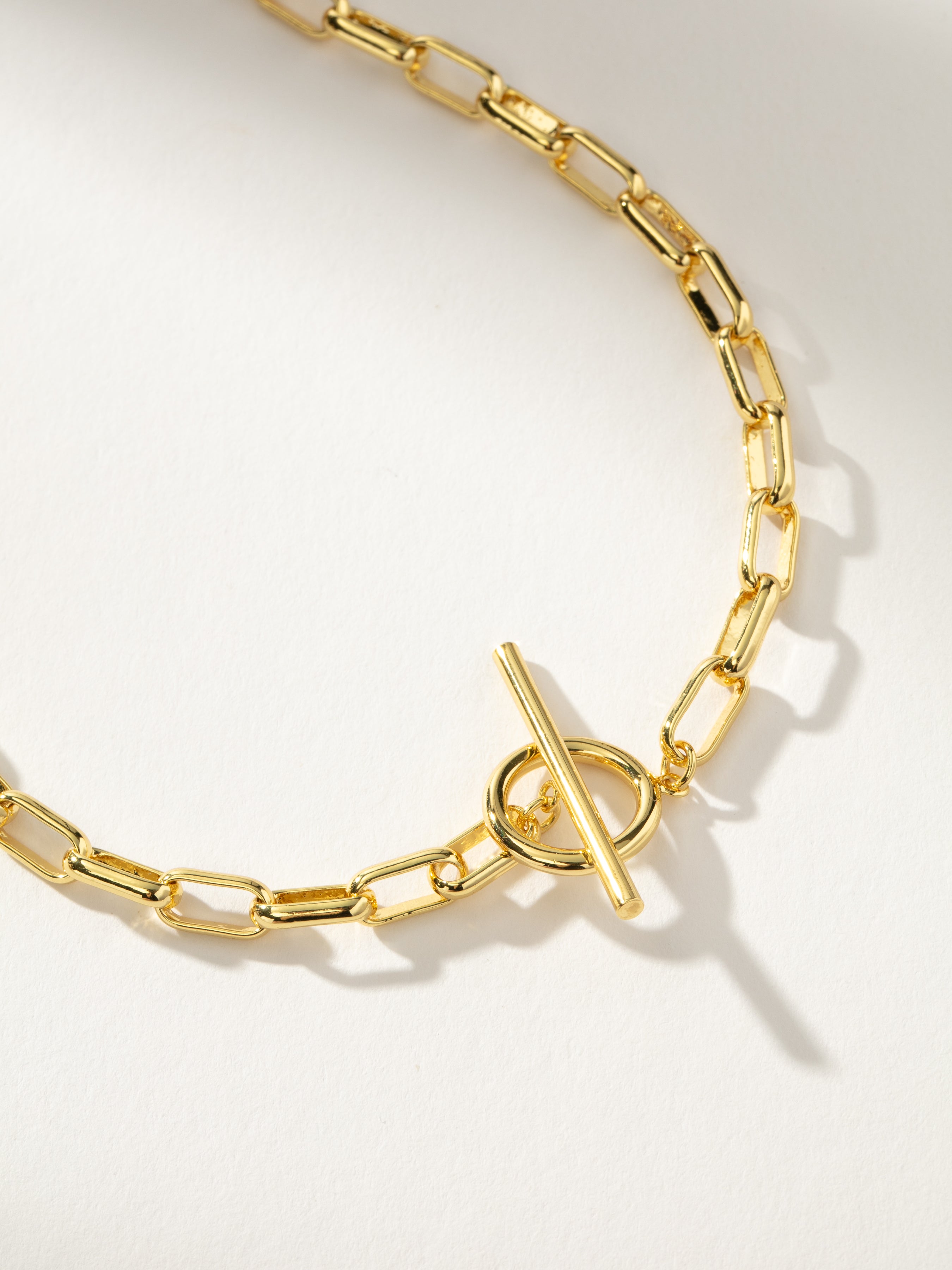 Staple Toggle and Paperclip Chain Necklace in Gold | Uncommon James