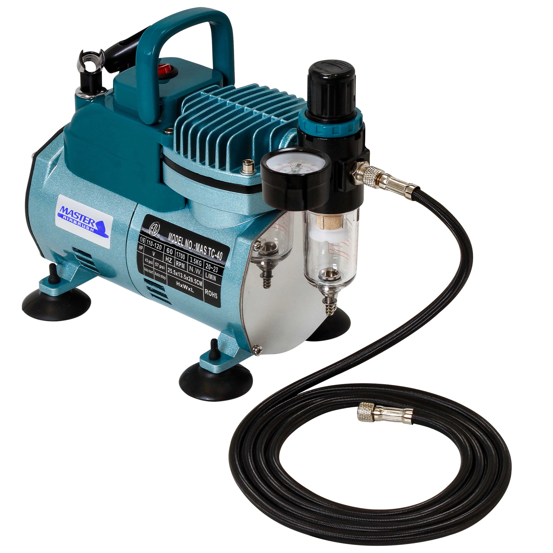 Cool Runner High Performance Single-Piston Airbrush Air Compressor
