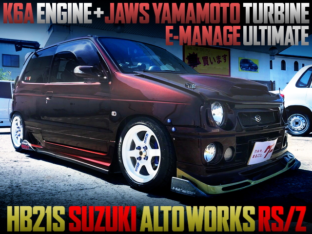 K6A改JAWS山本タービン!Eマネ・アルティメイト現車!HB21S後期アルト