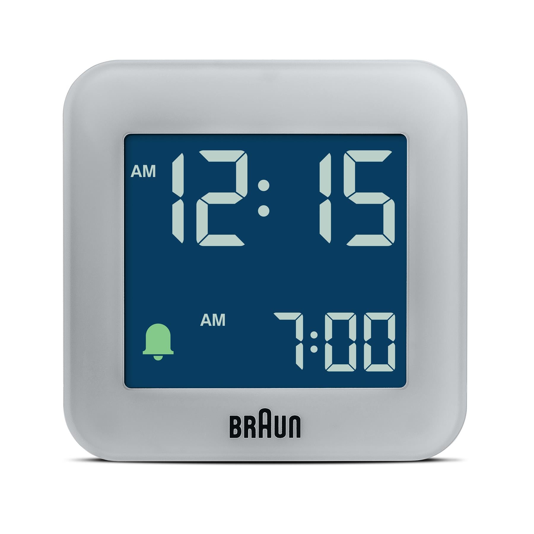 BC08 Braun digital travel alarm clock - grey – US - Braun Clocks