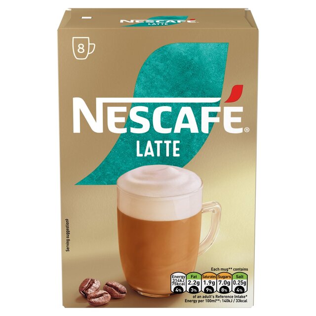 Nescafe Latte Instant Coffee 7 per pack | British Online