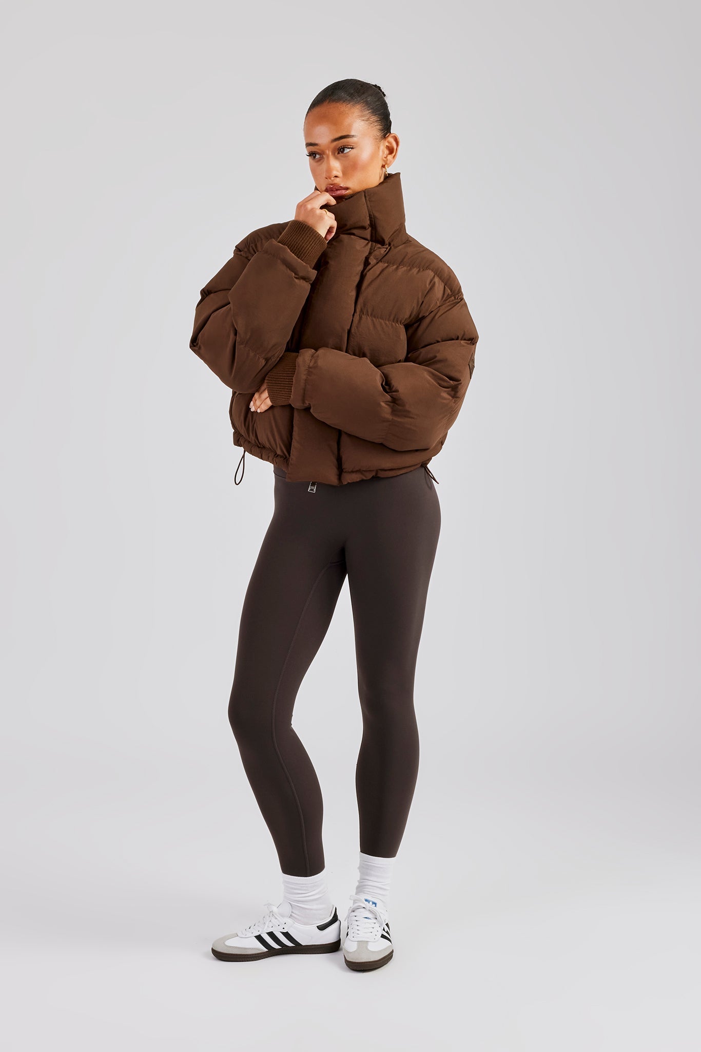Oversized Padded Puffer Jacket - Chocolate | Womens Outerwear