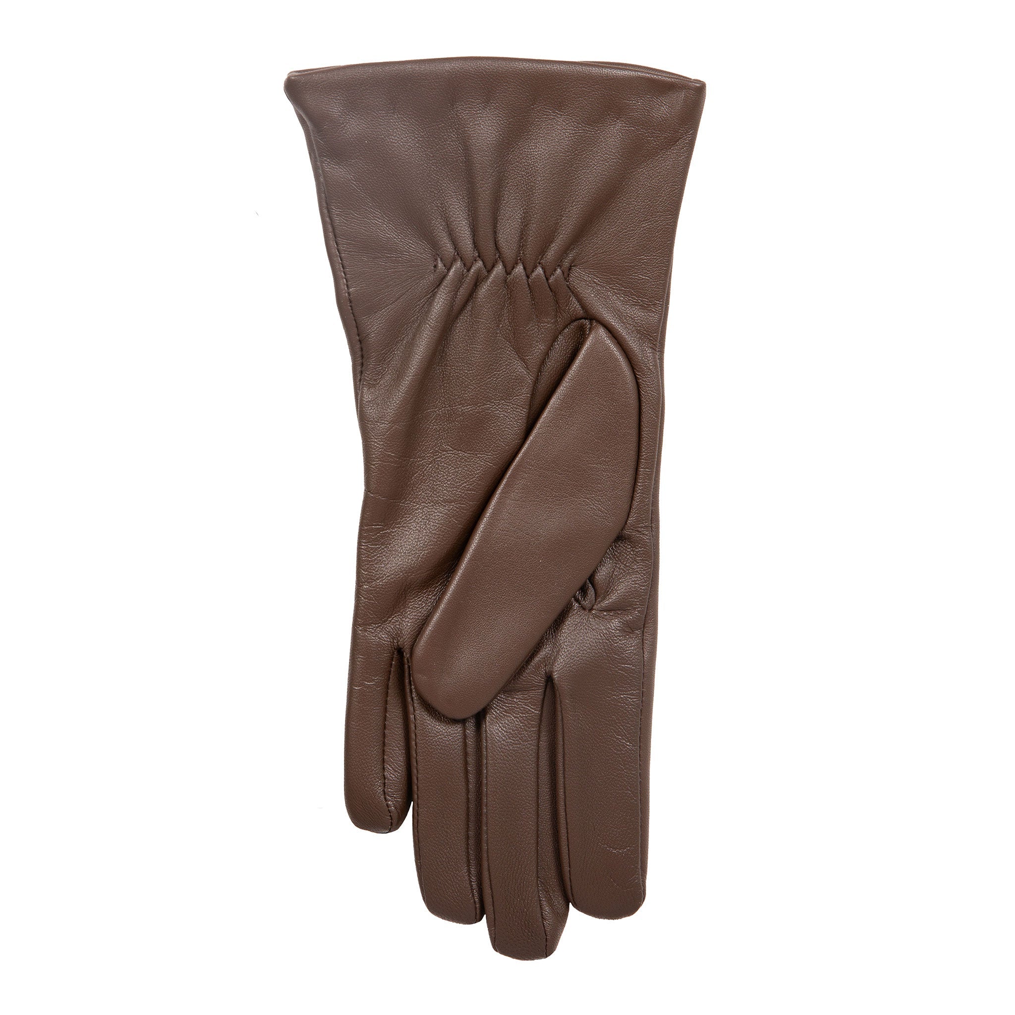Women's Touchscreen Three-Point Cashmere-Lined Leather Gloves with
