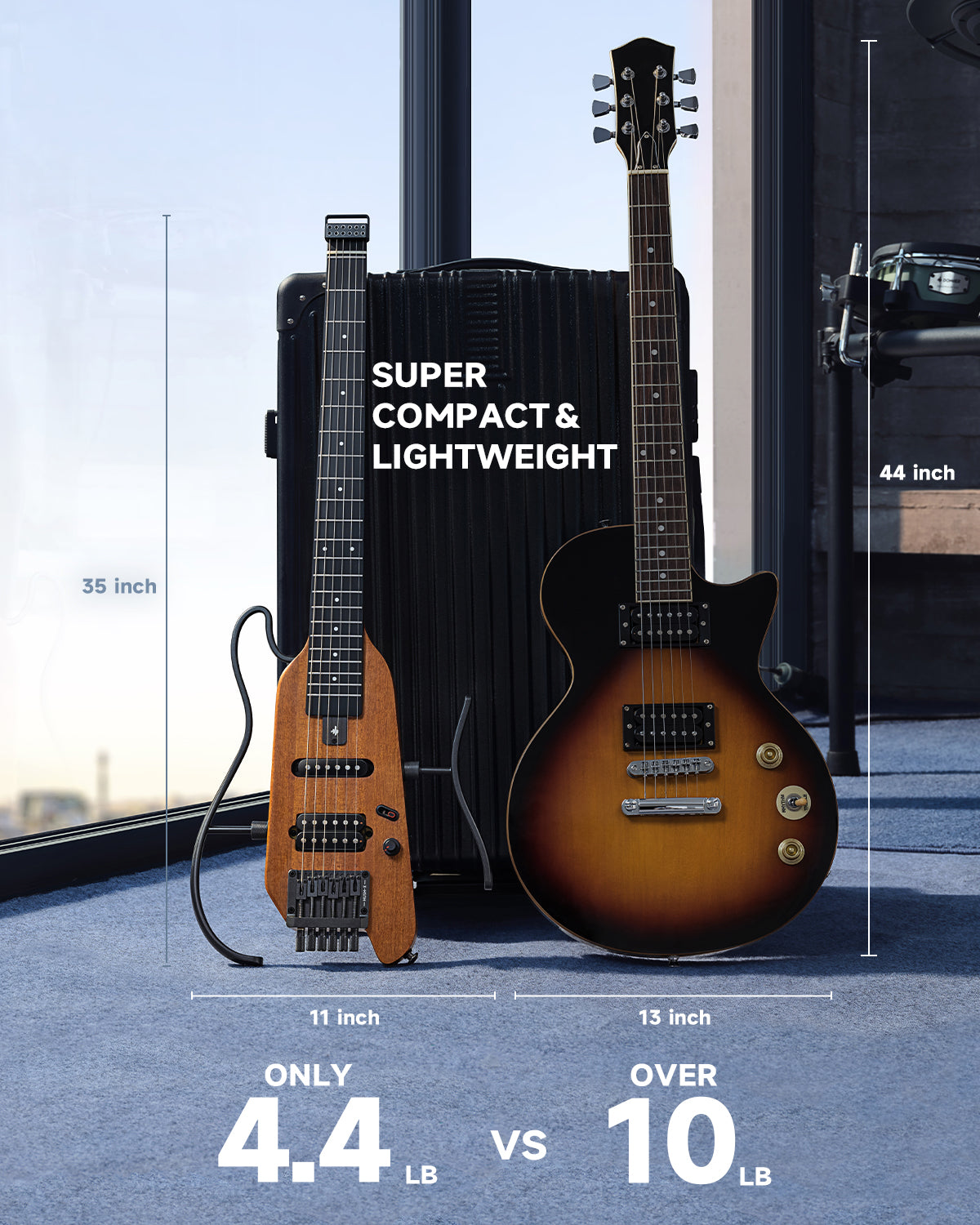 HUSH-X Porable Electric Guitar Kit for Travel Donner