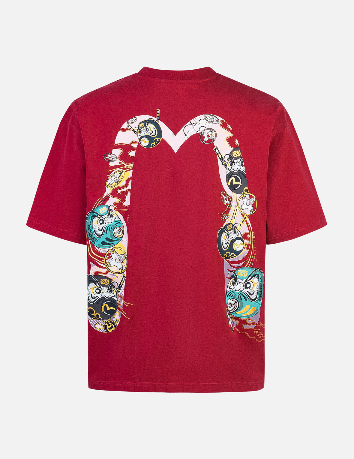 Logo and Ninja Daruma Daicock Print Loose Fit T-shirt – EVISU