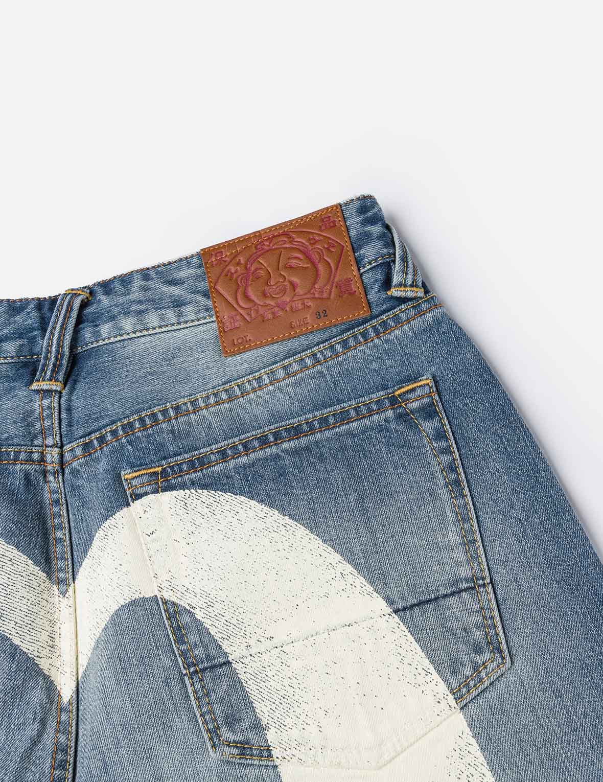 Ecru Daicock Print Loose Fit Jeans #2038 – EVISU