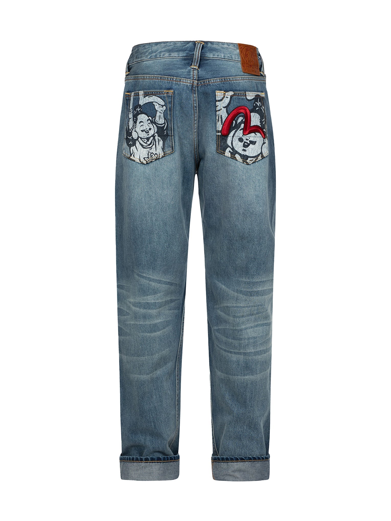 Playful Godhead Print and Seagull Embroidery 3D Fit Jeans – EVISU