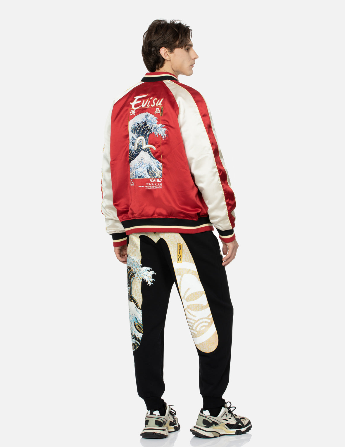 Seagull and The Great Wave Embroidery Reversible Loose Fit