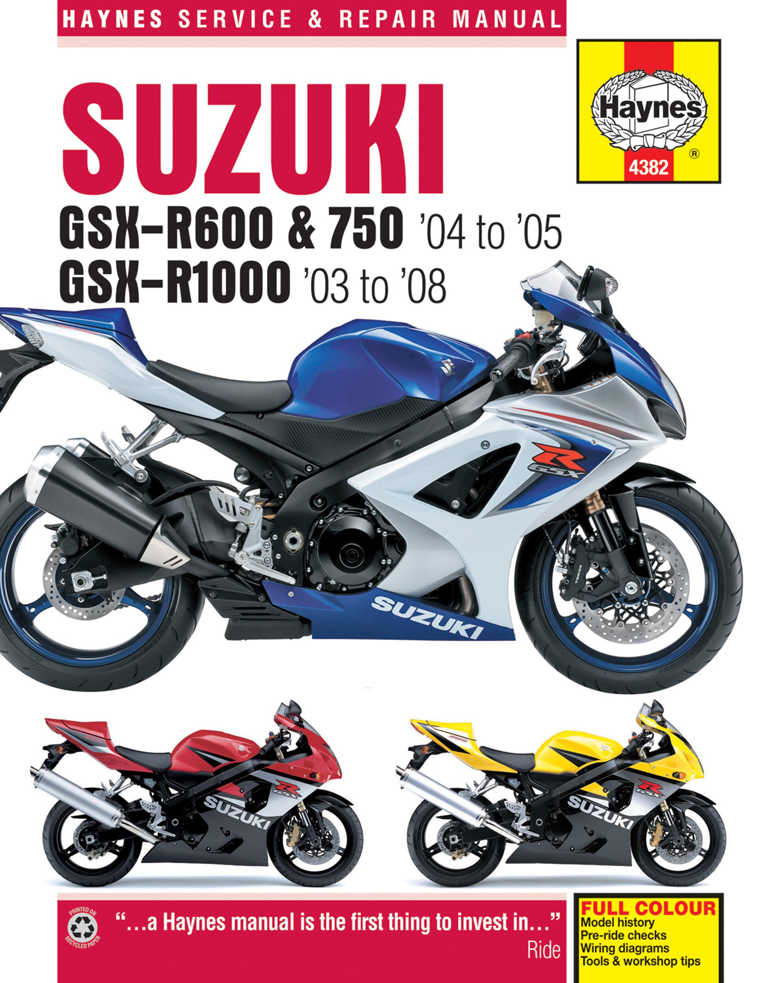 Suzuki GSX-R600 Service & Repair Manuals - Maintenance Manuals