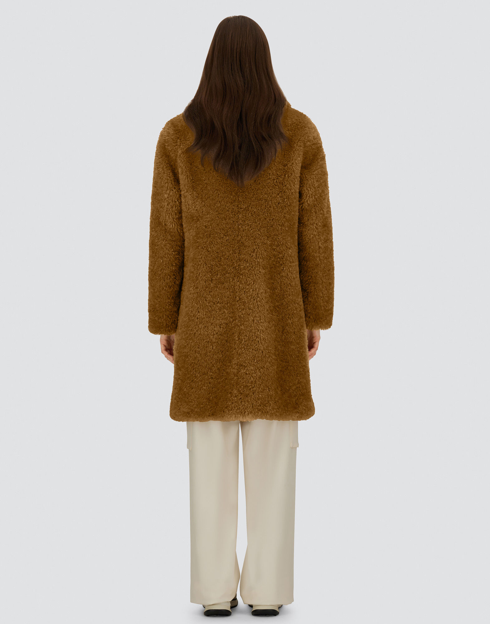 COAT IN CURLY ALTERNATIVE FUR in Sand for Women | Herno®