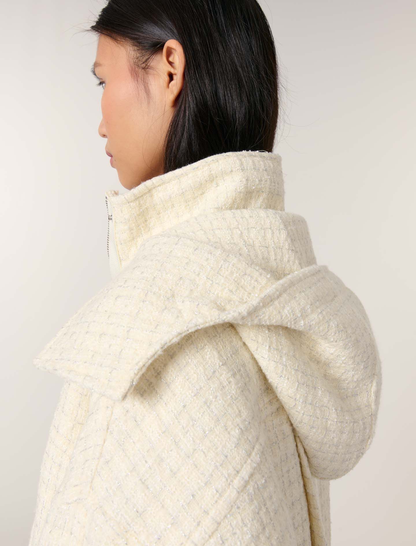 Tweed down jacket White For Women | Maje