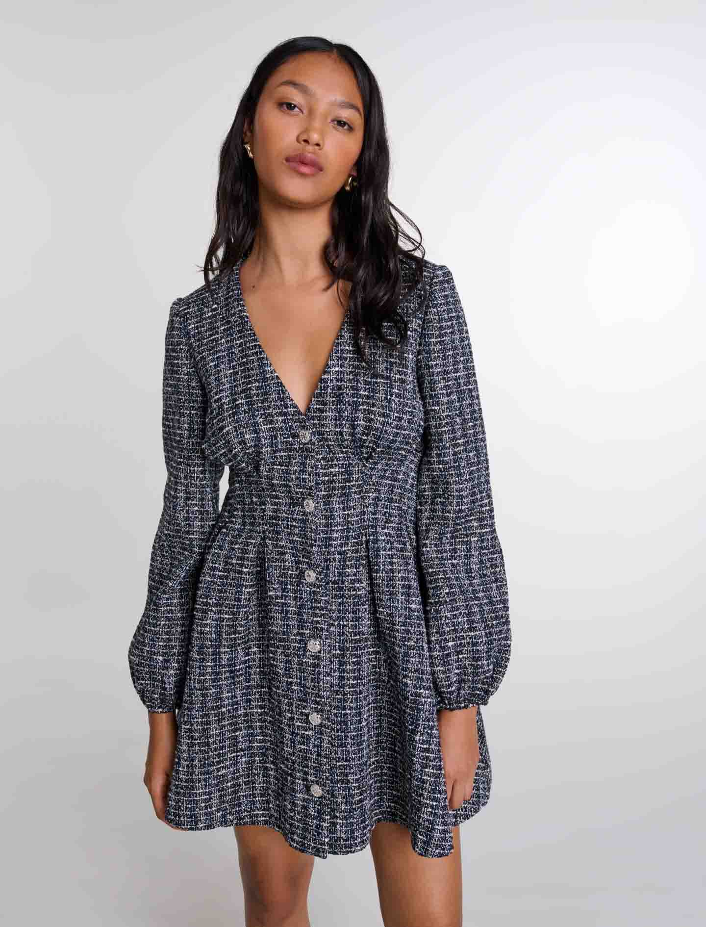 Short tweed dress Bicolor For Women | Maje