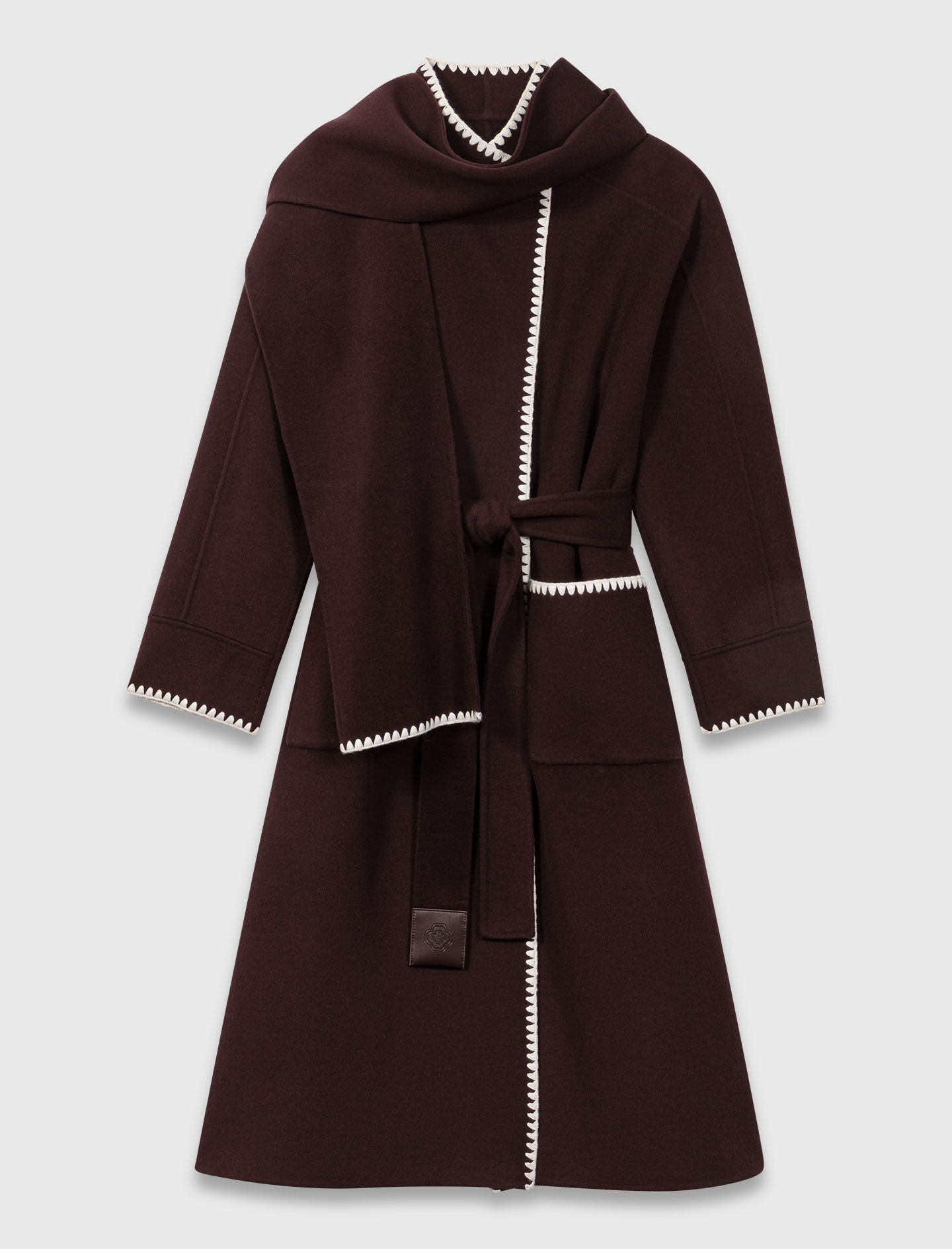 Embroidered double-faced coat Brown For Women | Maje