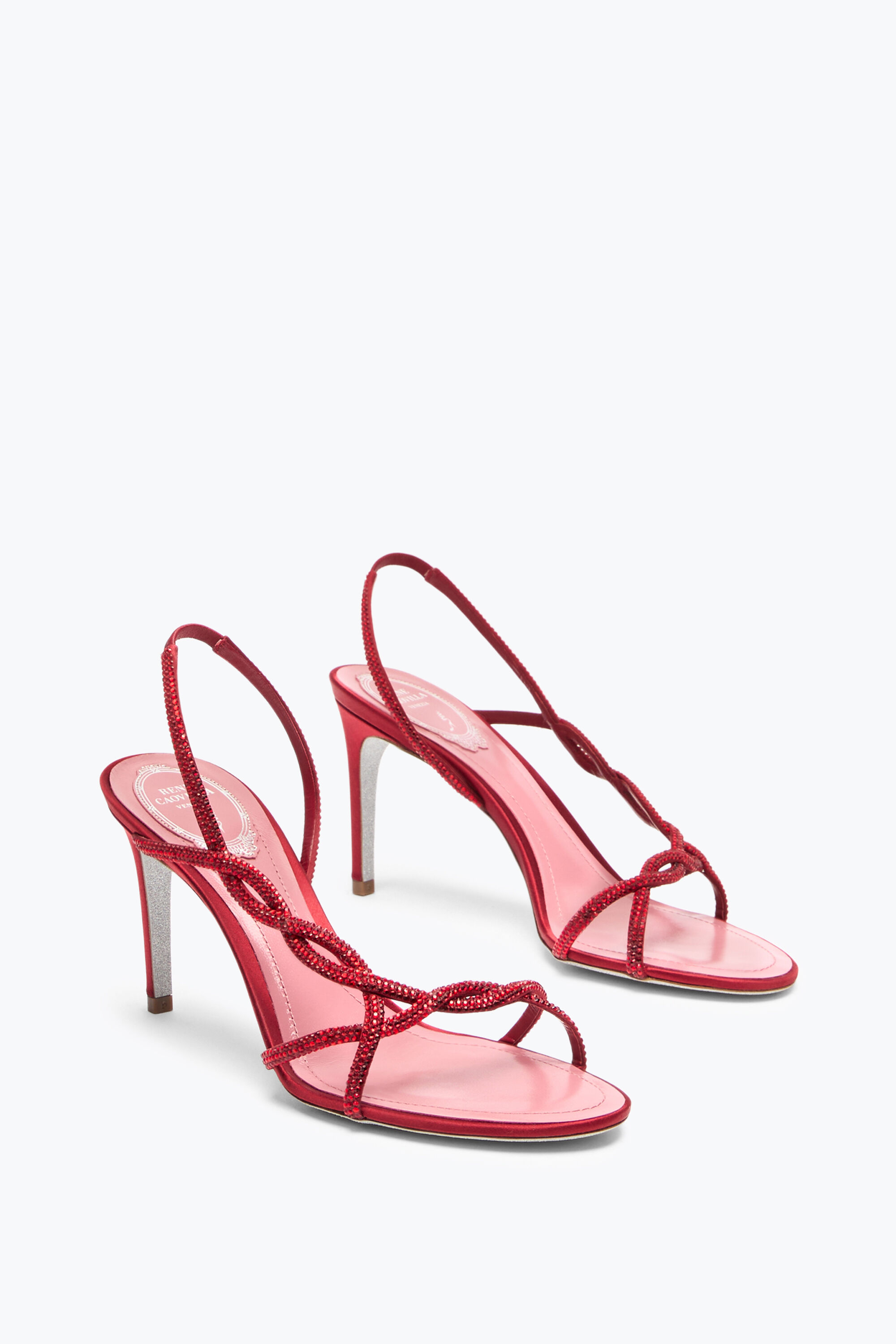 Jeweled BRAID RED SANDAL 80 | Rene Caovilla®