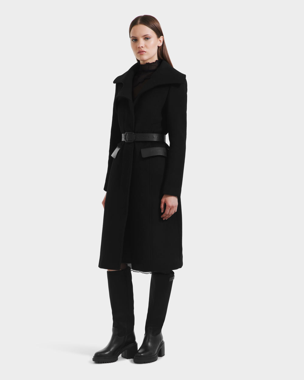 RUDSAK ALICE Women's Timeless Long Fitted Wool Coat - Elegant
