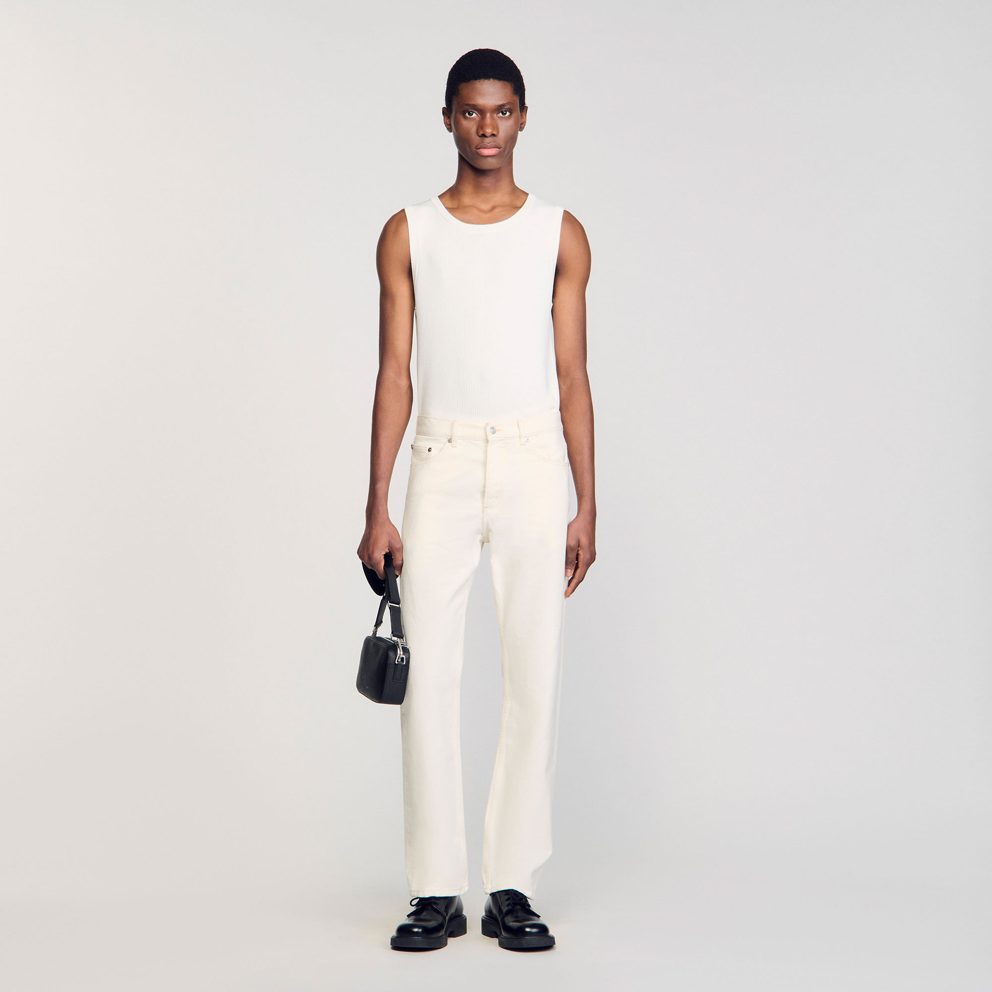 Regular jeans in Ivory. for Men | Sandro Paris
