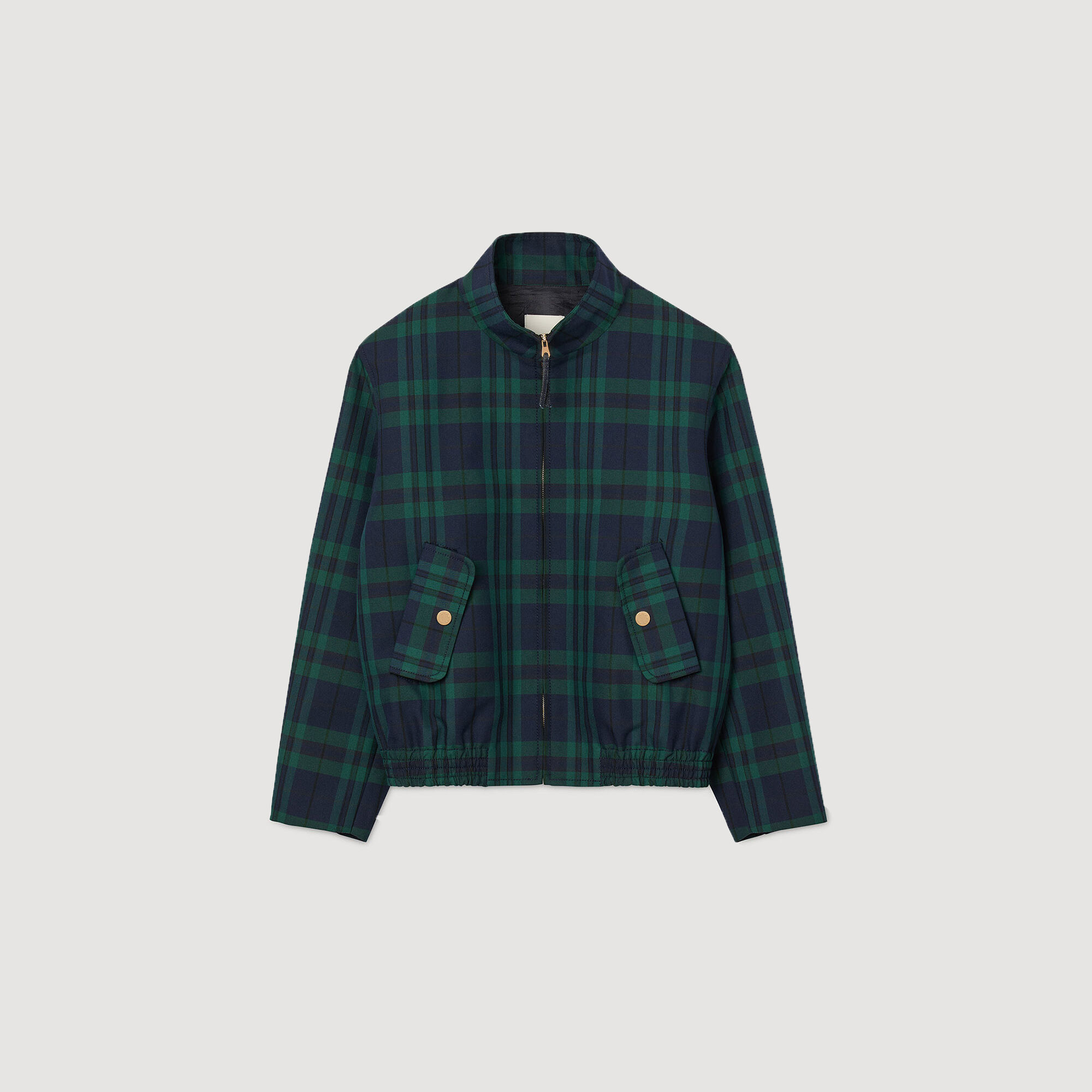 Checked jacket blue For Women | Sandro Paris