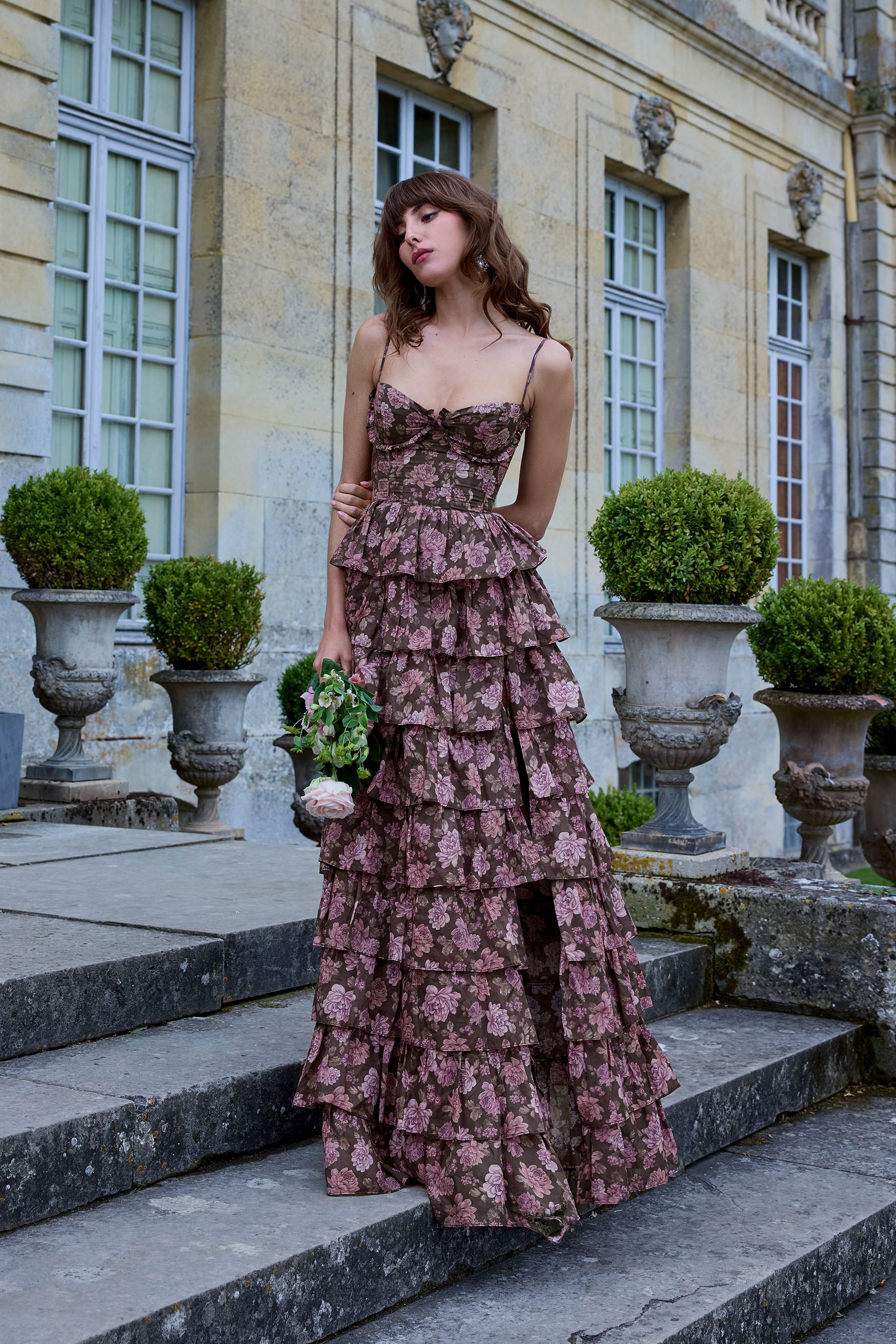 The Josephine Dress in Chocolate Peony Print – V. Chapman