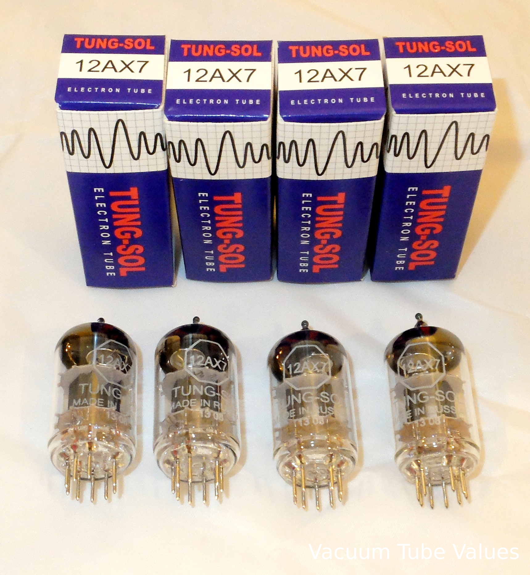 TUNG-SOL QUAD (FOUR) 12AX7 ECC83 Preamp Tubes - Vacuum Tube Values