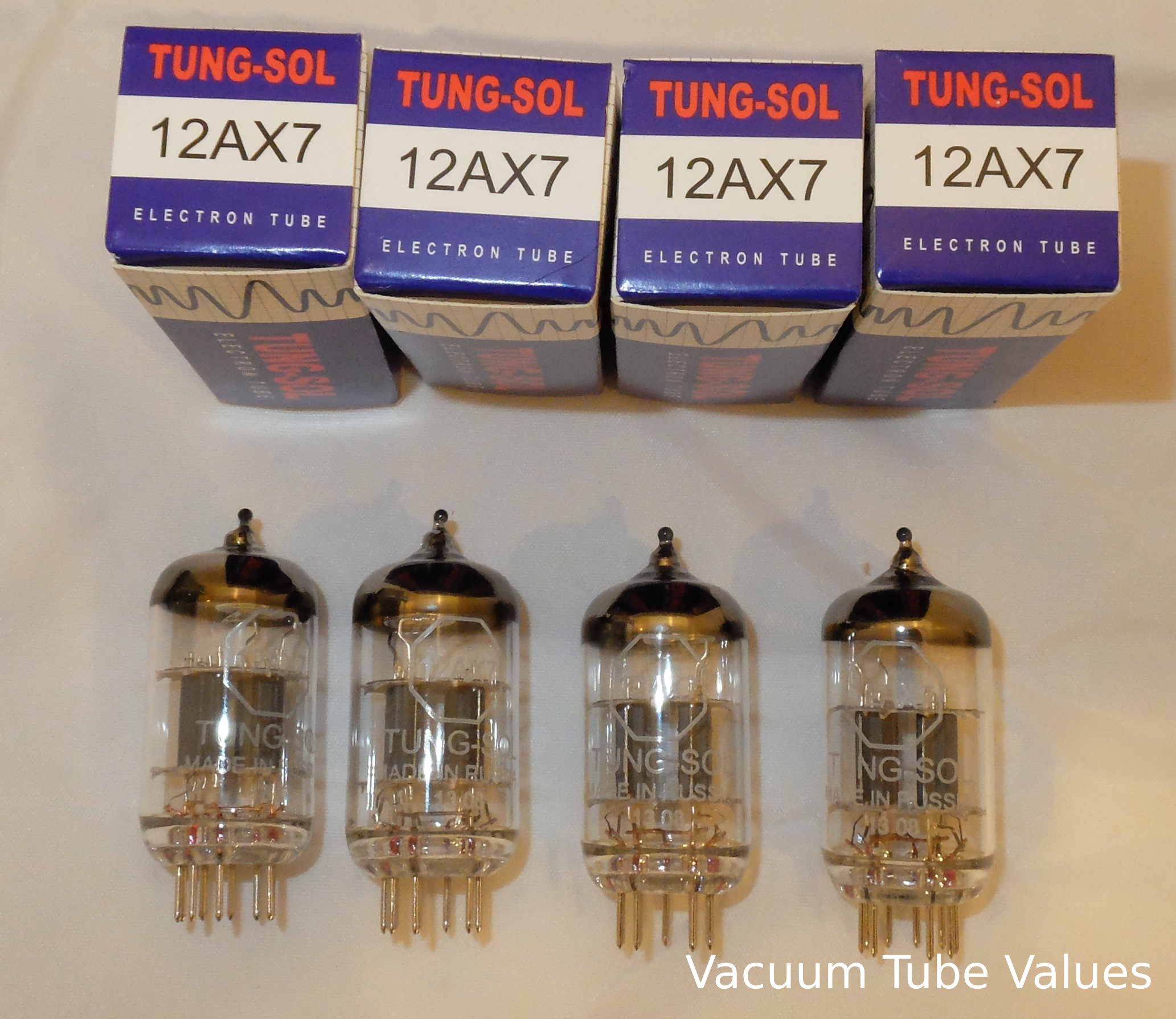 TUNG-SOL QUAD (FOUR) 12AX7 ECC83 Preamp Tubes - Vacuum Tube Values