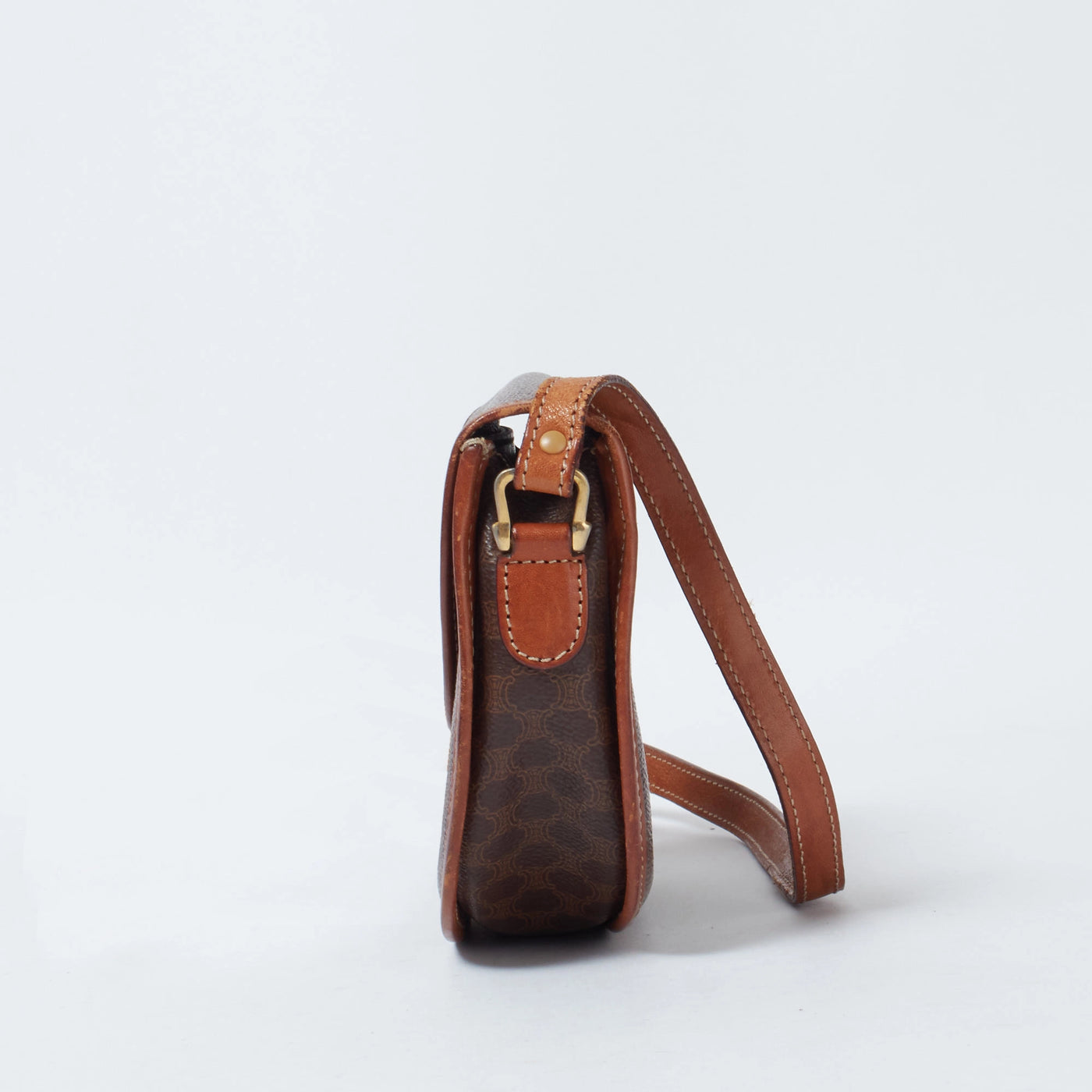 CELINE/セリーヌ】マカダム柄 トリオンフ ショルダーバッグ ブラウン
