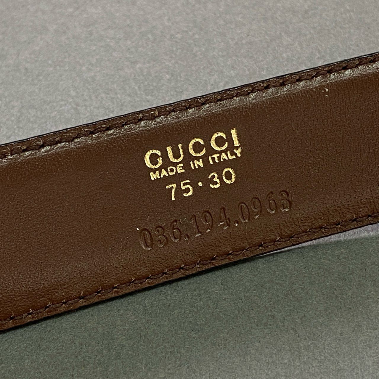 a17 GUCCI グッチ ピンバックル レザーベルト 75 30 ブラック ブラウン
