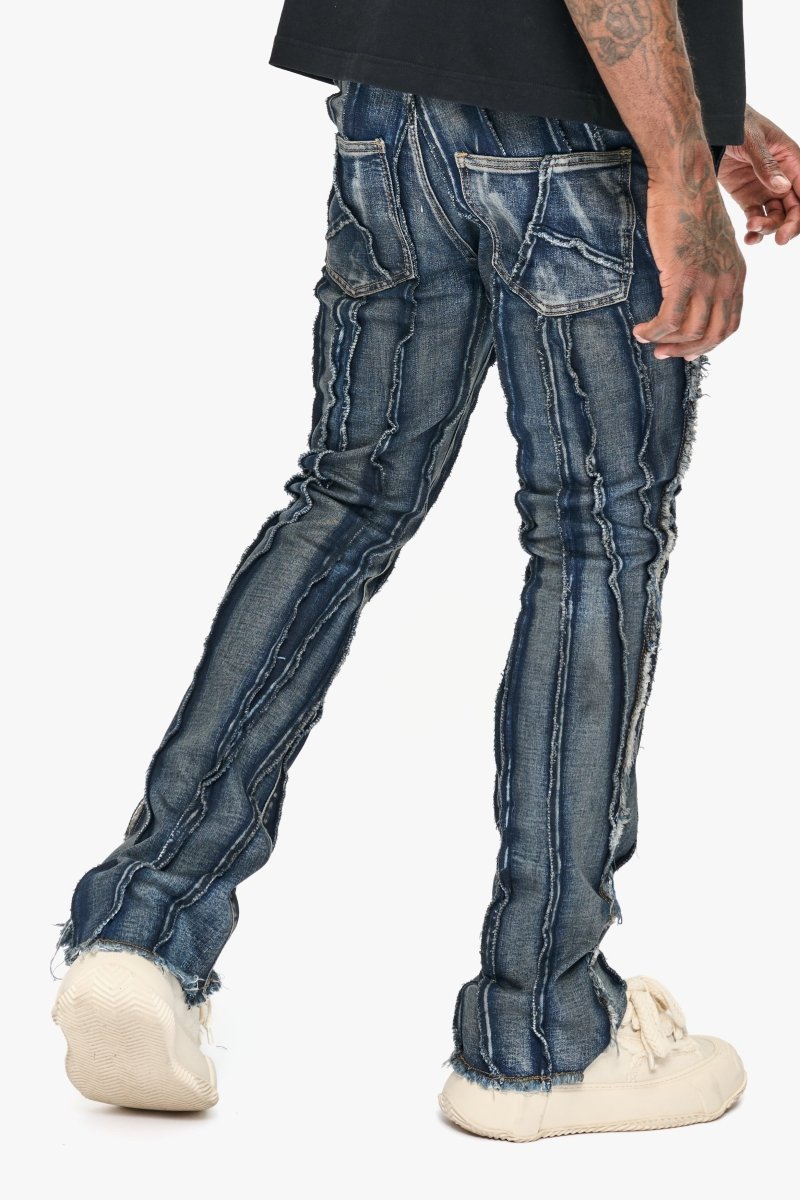 Twisted Stacked Denim Blue Black Wash Denim – Valabasas
