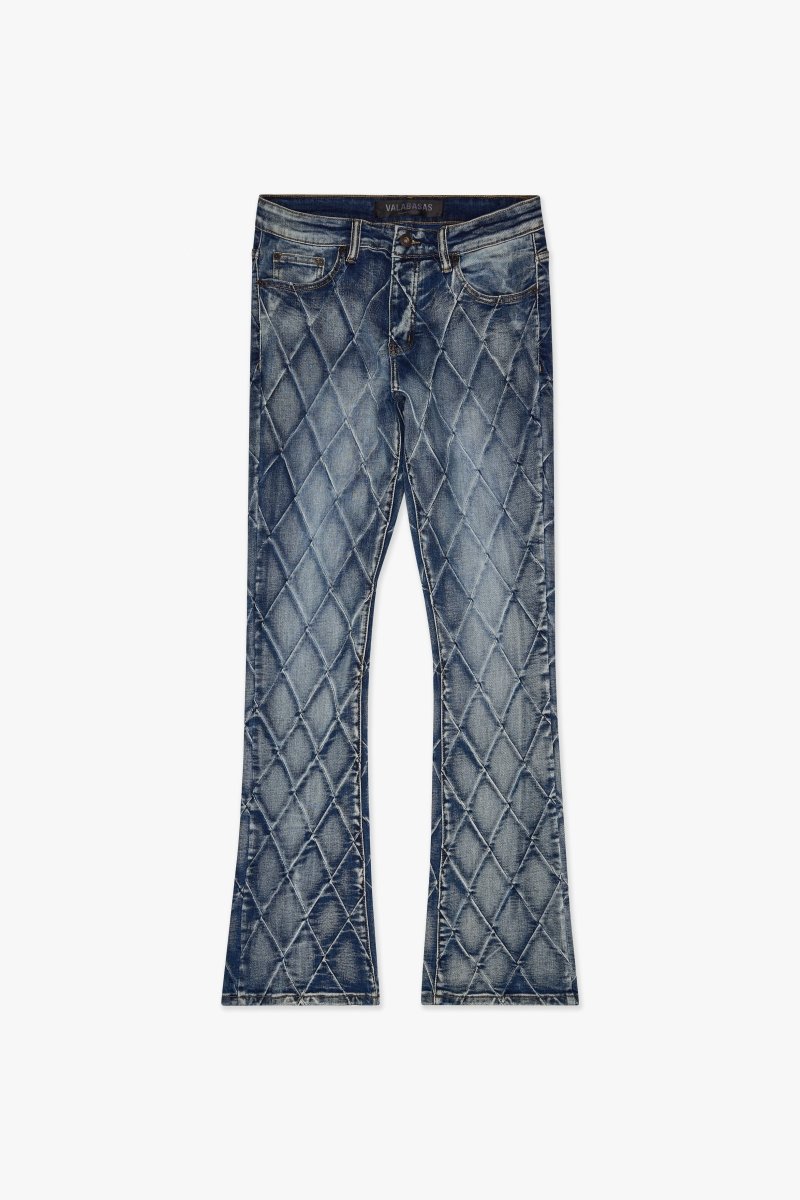 Tire Stacked Flare Jean Blue Washed – Valabasas