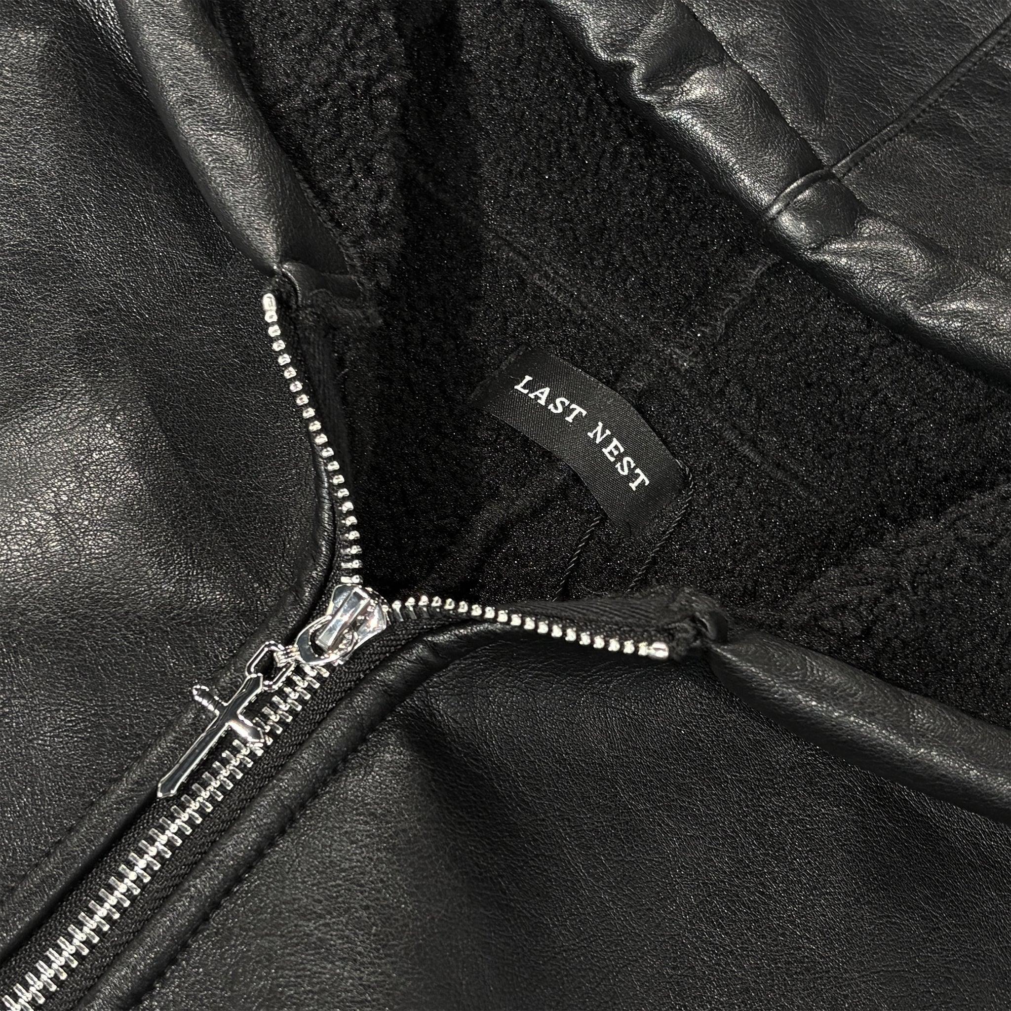 LAST NEST(ラストネスト)商品ページ - Faux Leather Boa Hoodie