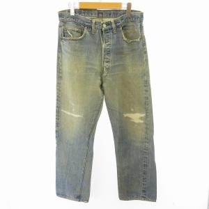 501 66前期 76年 刻印6 デニム 紙パッチ 黒カン 赤耳 インディゴ W36