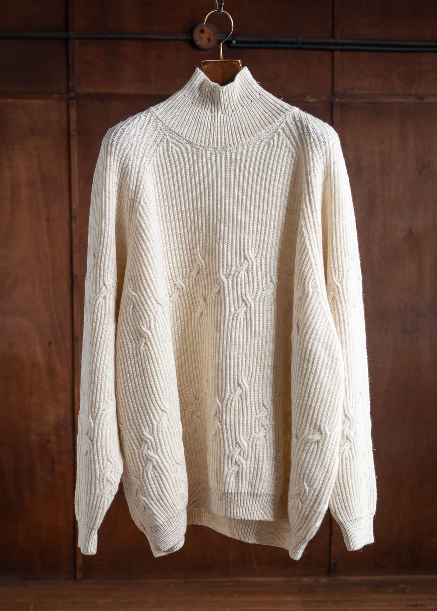 JAN-JAN VAN ESSCHE KNIT#67 Wide Fit Cable Knitted Turtle Neck