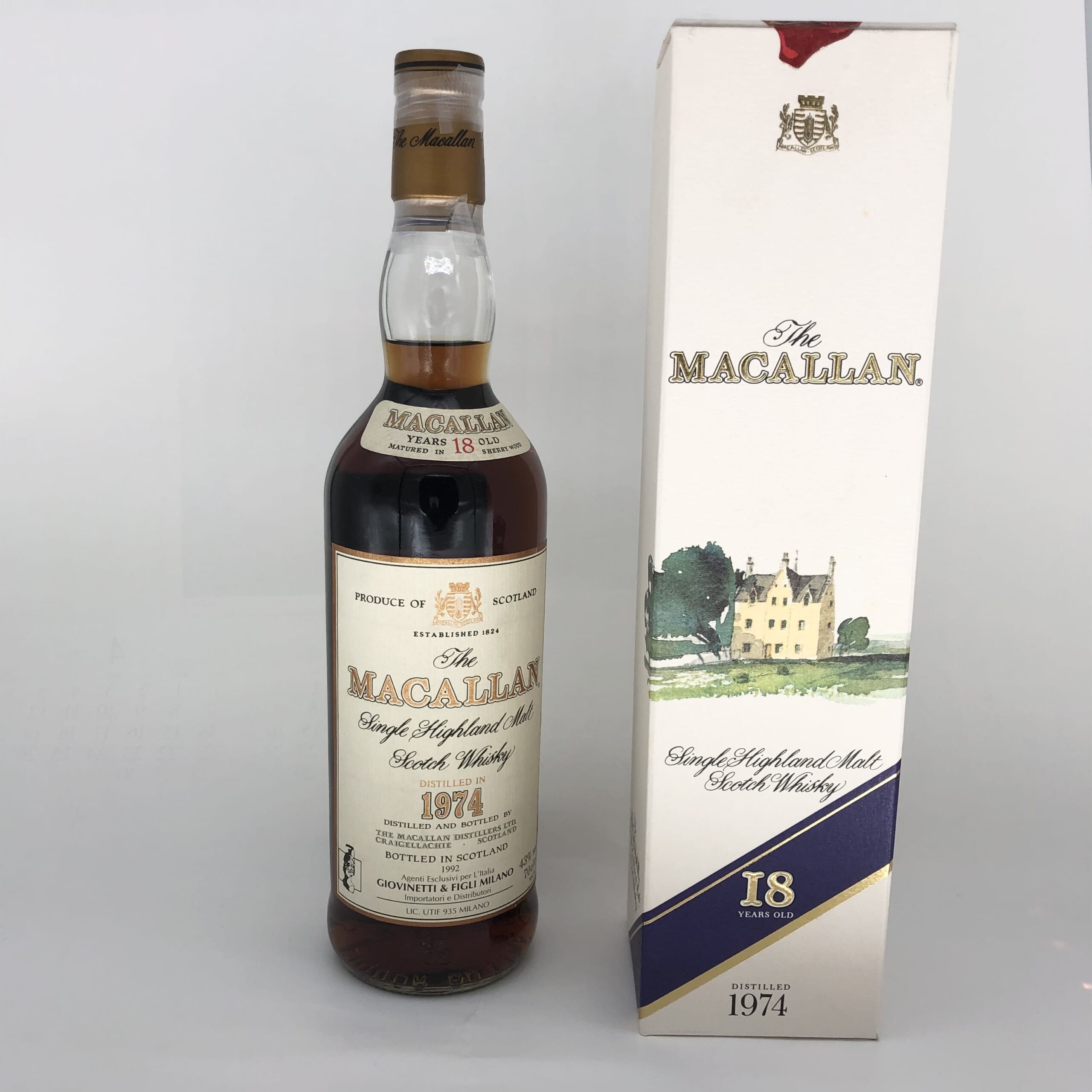 The Macallan 18年 1974年製 シングルモルトウイスキー 空瓶 MACALLAN