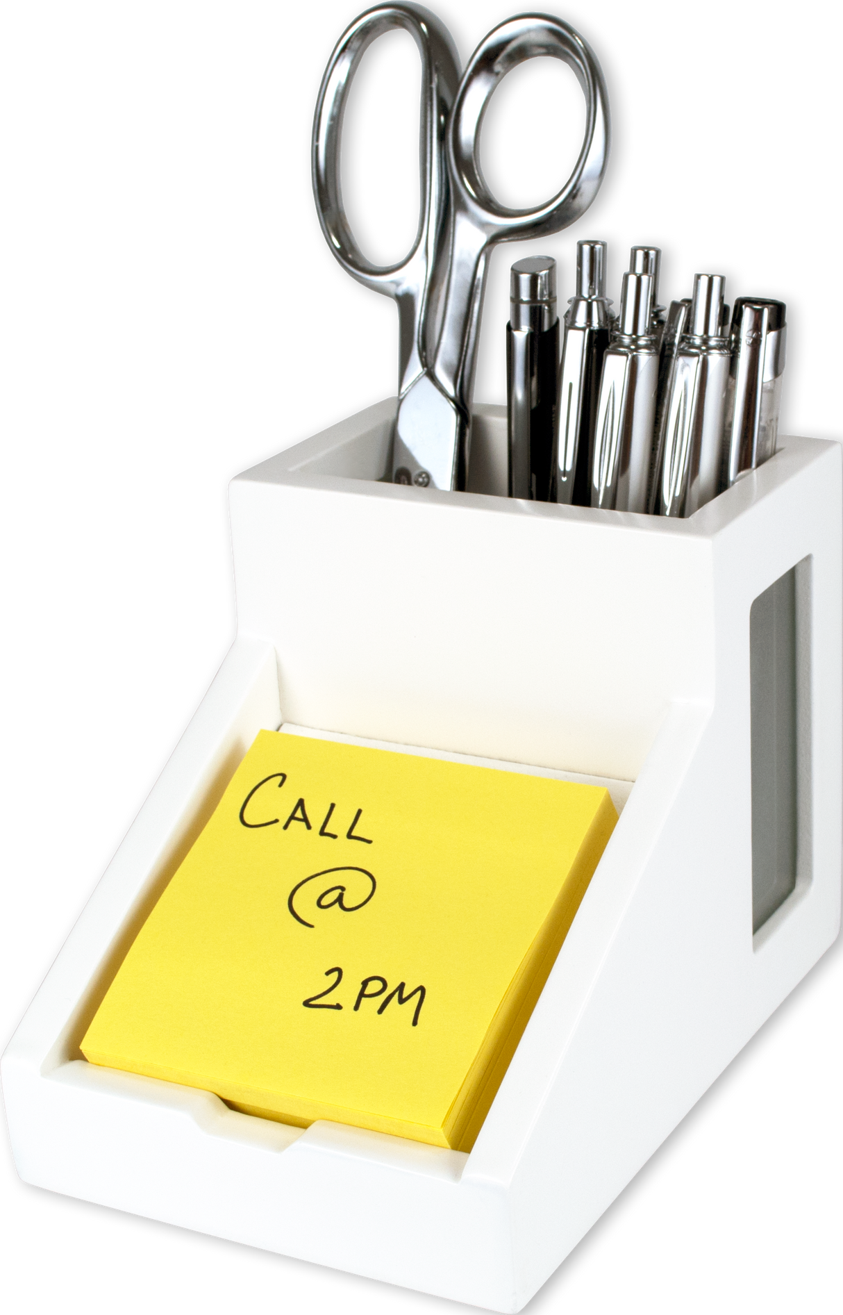 Victor® Pencil Cup with Note Holder – Wooden Desk Organizer