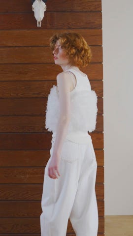 HeRIN.CYE | Bi color many frill bustier (キャミソール ) |SHEL'TTER