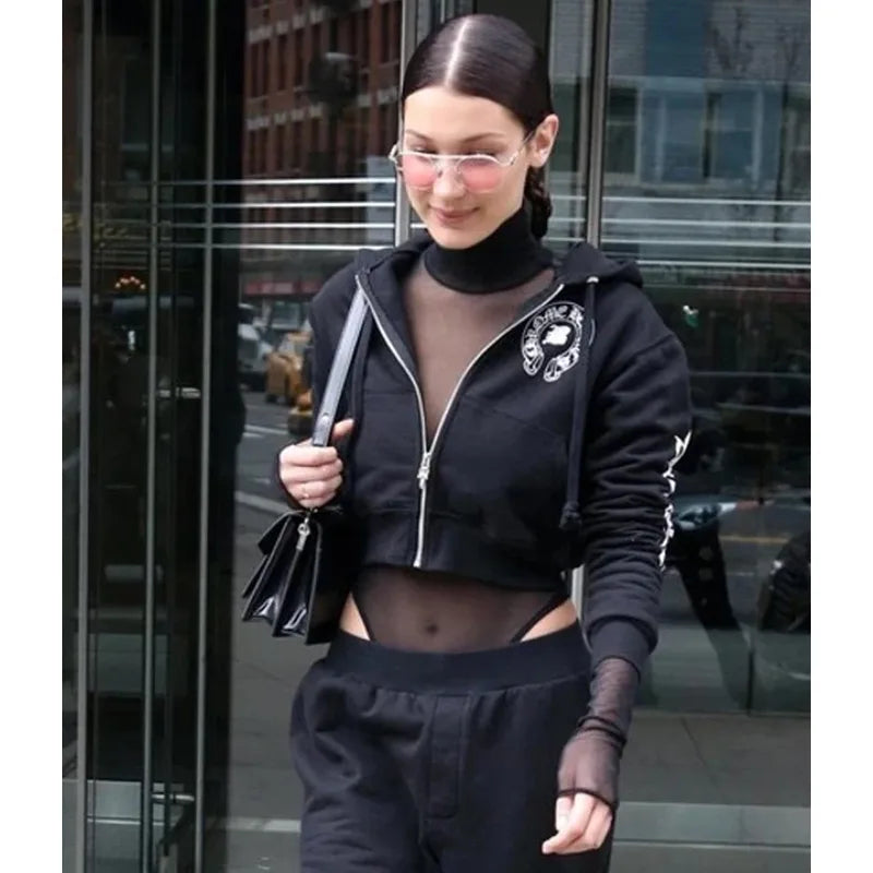 Chrome Hearts Zip Up Cropped Women's Hoodie – Vintage Jacket