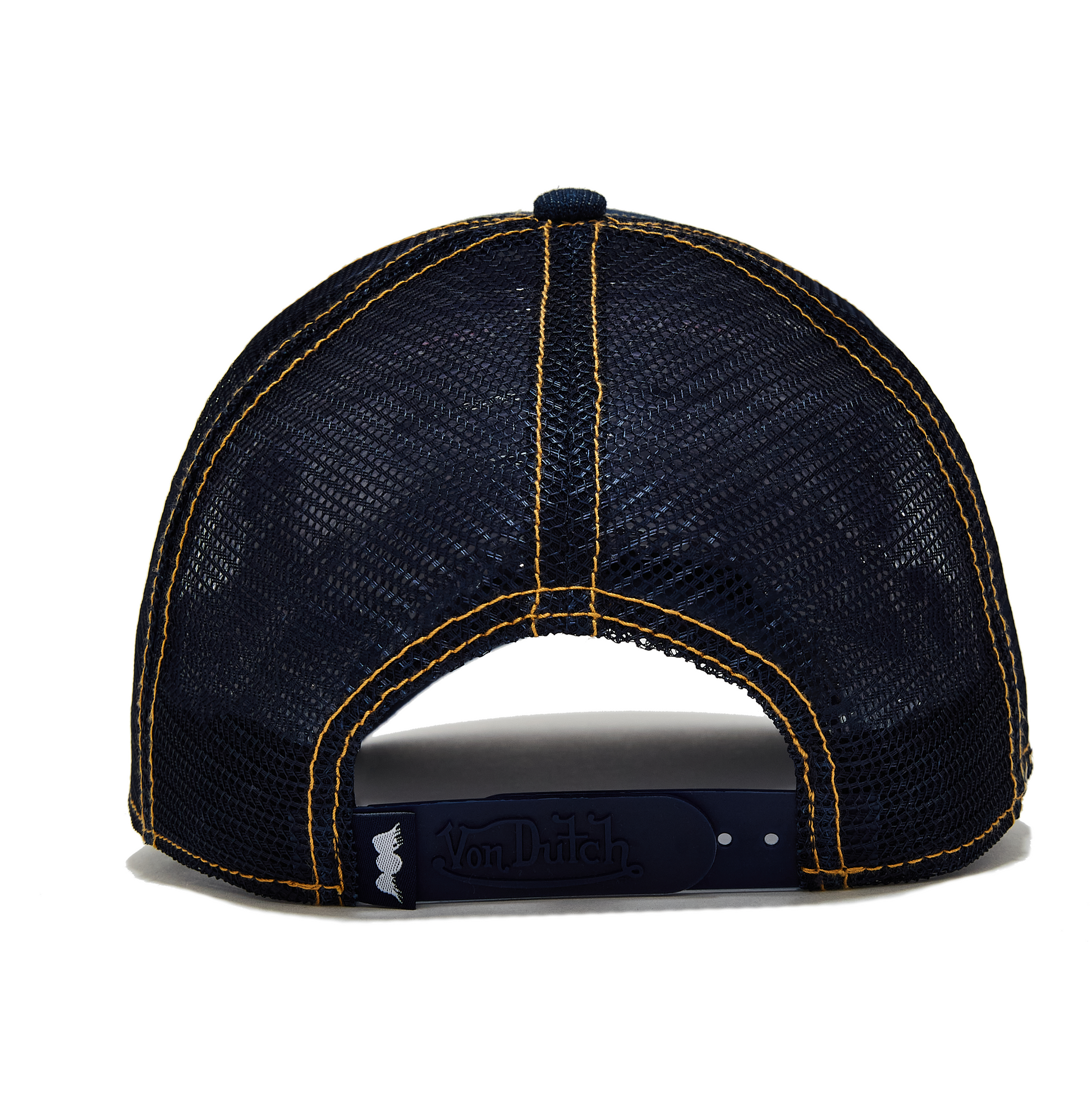 Navy Rhinestone Logo Denim Trucker Hat | Von Dutch