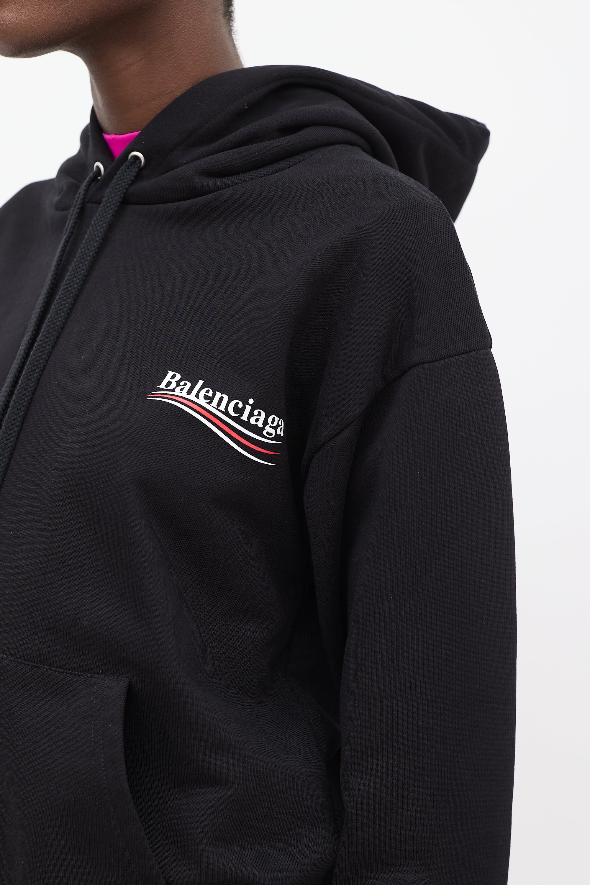 Balenciaga // 2017 Black Campaign Logo Hoodie – VSP Consignment