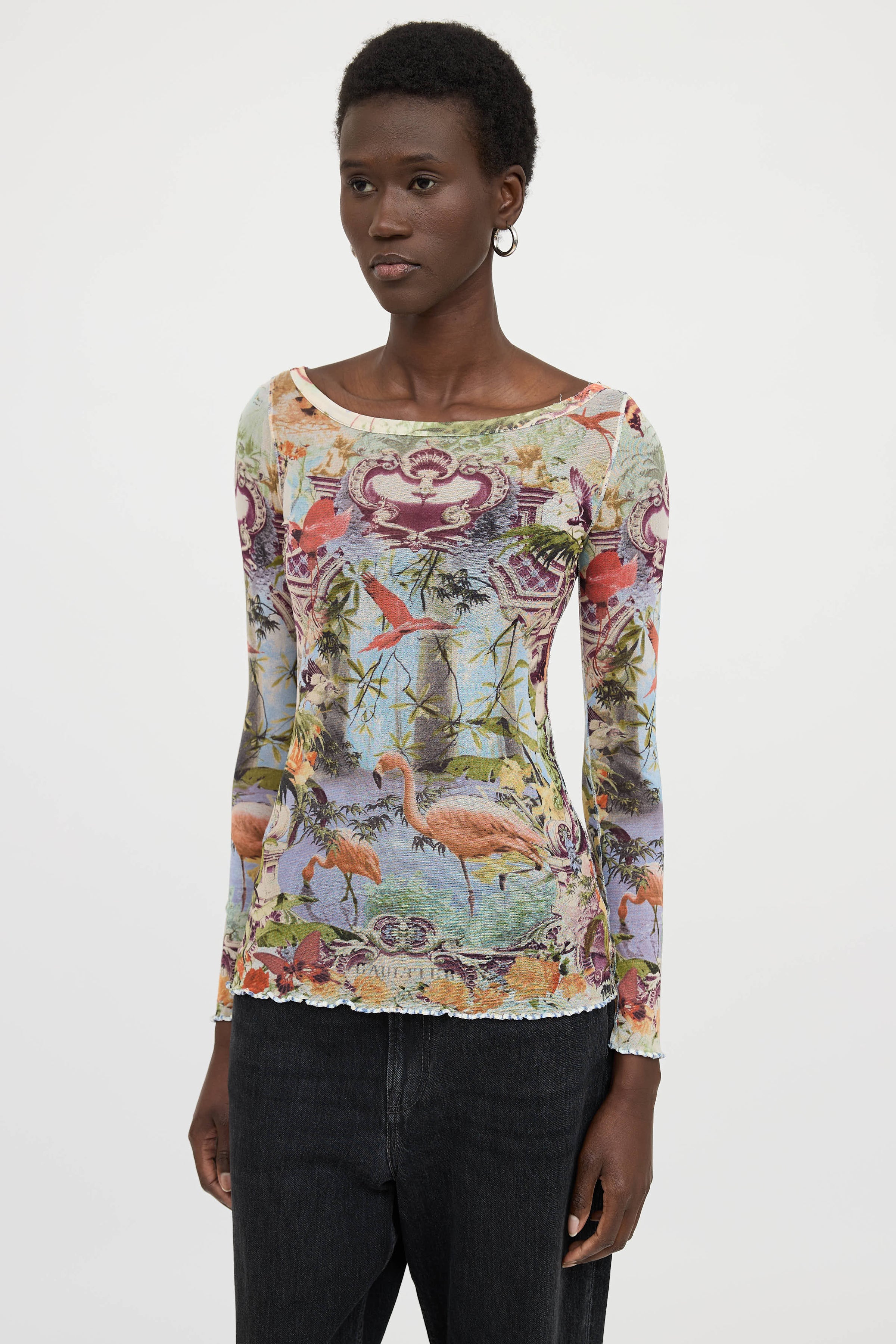 Jean Paul Gaultier // C. 2003 Graphic Mesh Top – VSP Consignment