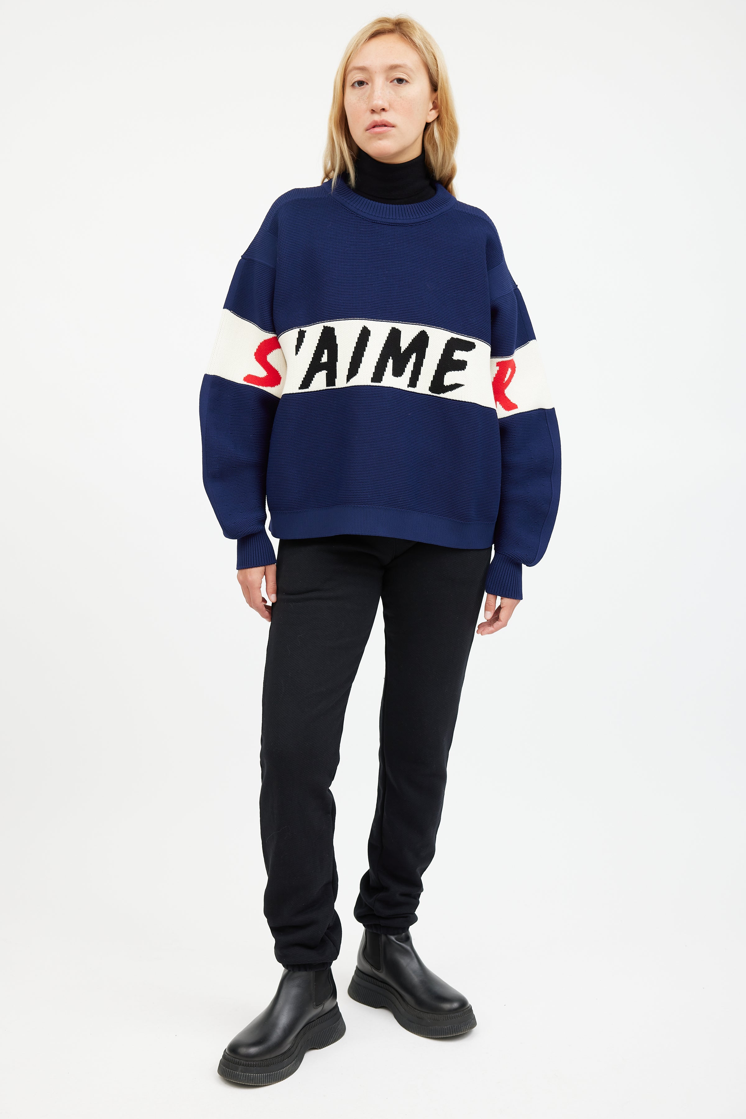 Sonia Rykiel // Navy & Multicolour S'Amier Knit Sweater – VSP