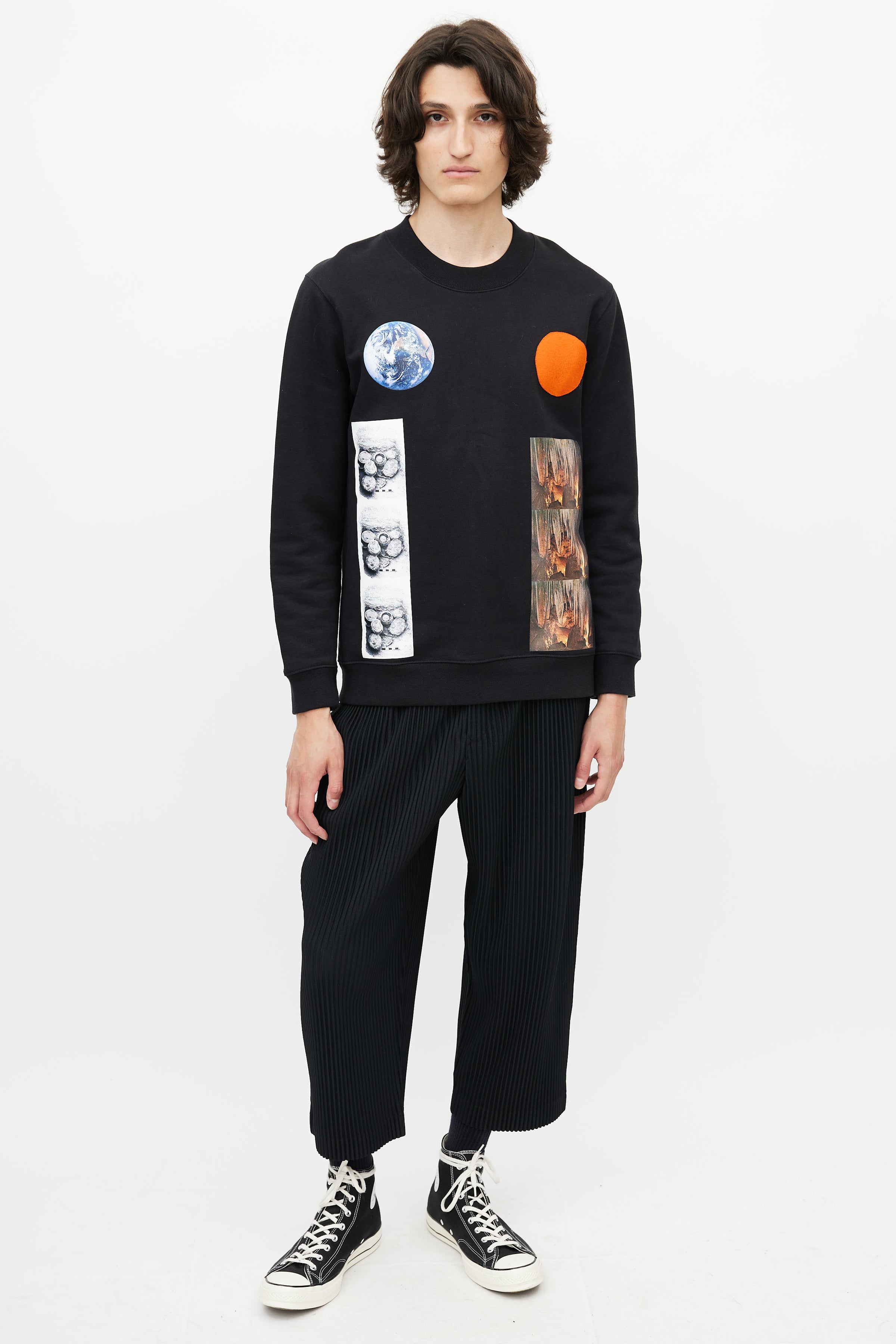 Raf Simons // x Sterling Ruby Black & Multicolour Patch Sweatshirt